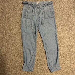 Light wash soft denim joggers